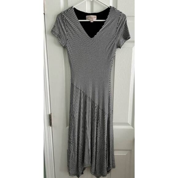 Philosophy Black and White Striped Asymmetrical Dress- Size XS - Picture 2 of 5